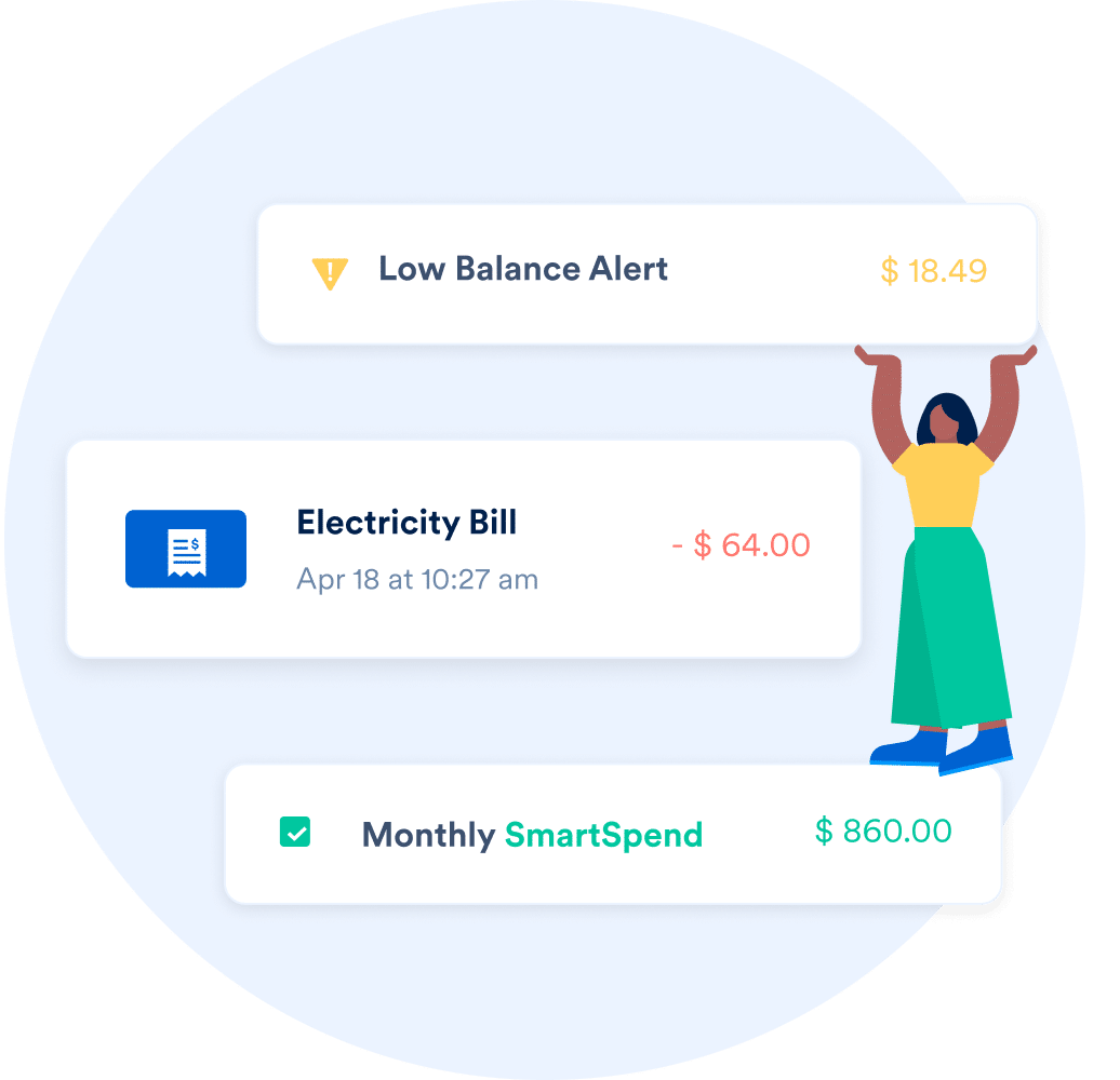 Stay informed of spending and available balance