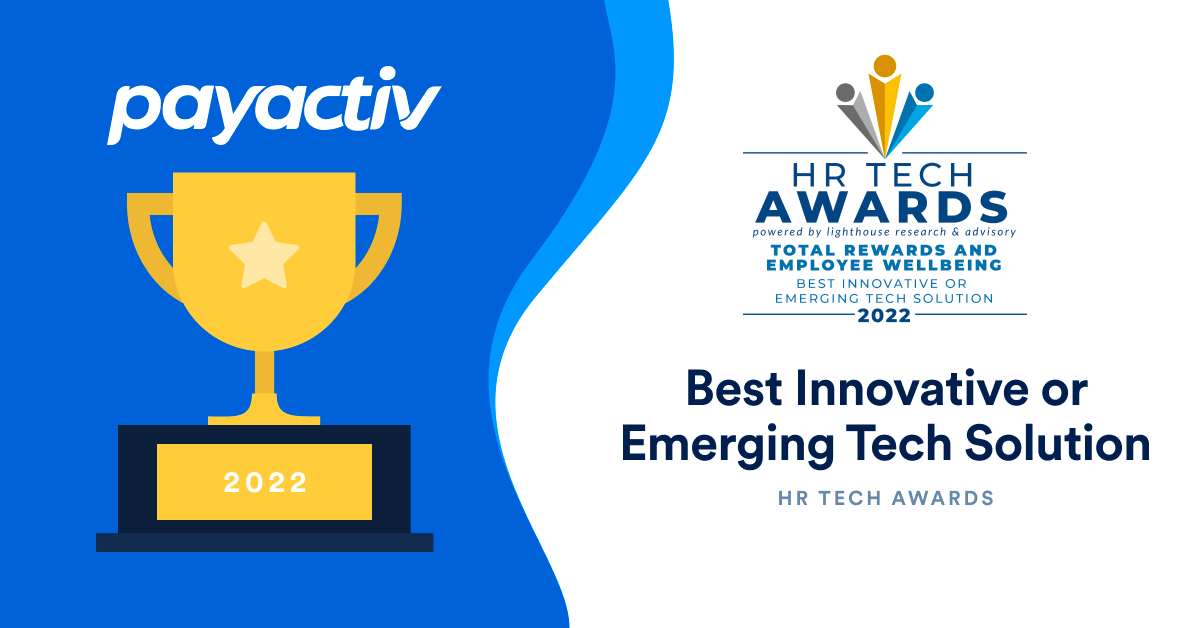 Payactiv Named Best Innovative or Emerging Tech Solution at 2022 HR Tech Awards