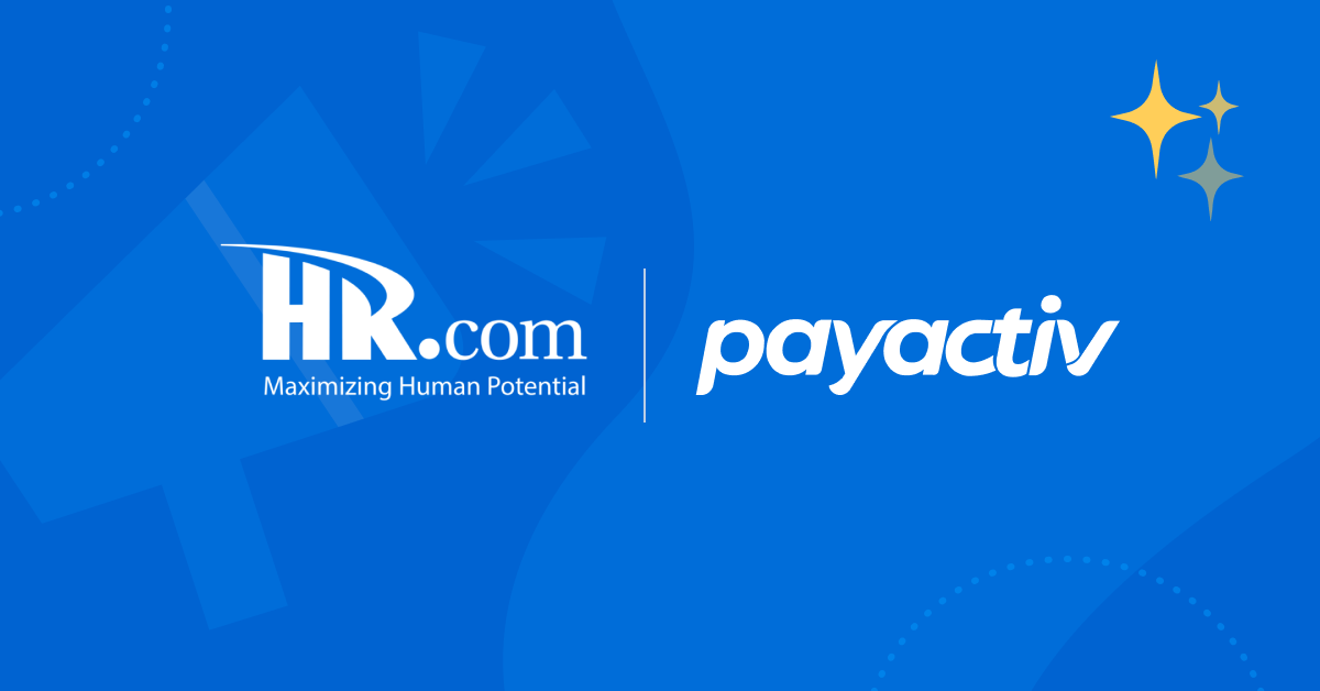 Payactiv & HR.com's survey finds employers lack data & programs to improve employees' financial wellness. Payactiv logo and HR.com logo on a blue background.