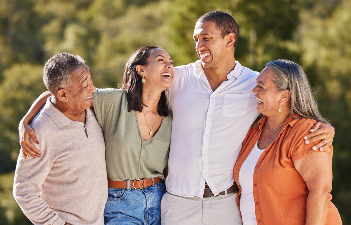 A couple of young professionals and their parents.