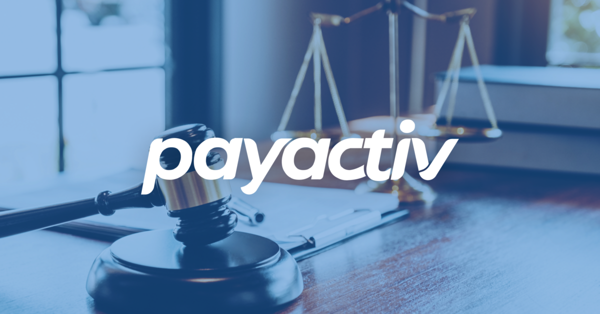 Payactiv Logo on a backdrop image of court scales