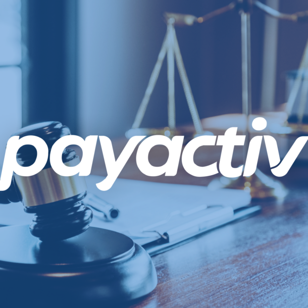 Payactiv Logo on a backdrop image of court scales