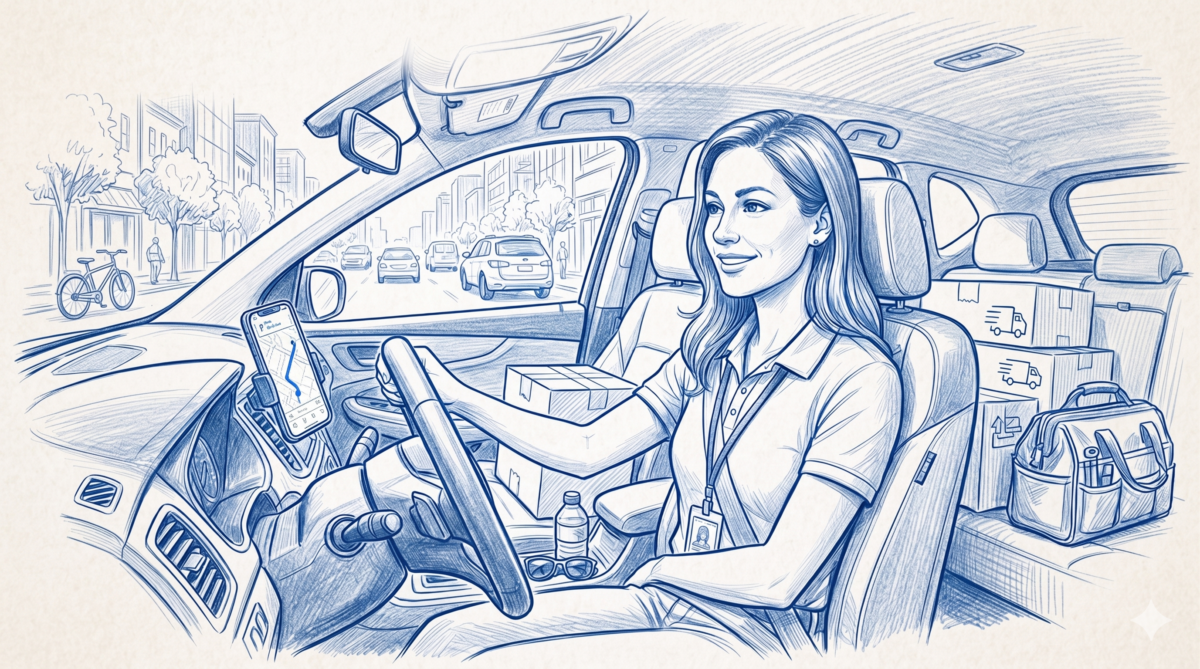 Is mileage reimbursement taxable? Woman driving car.
