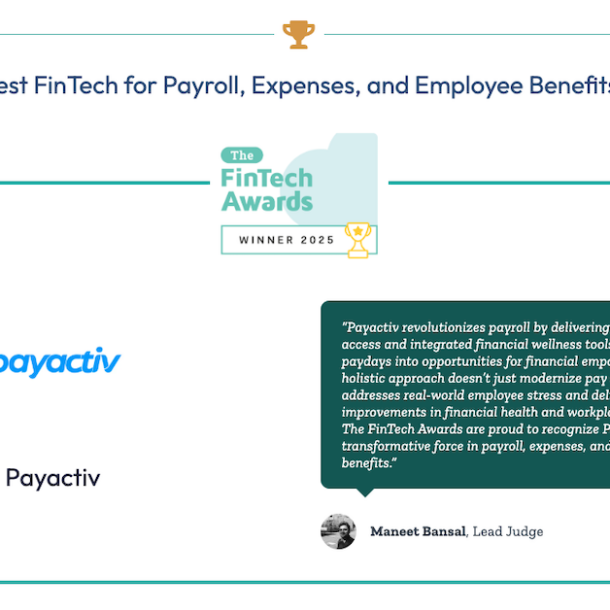 Payactiv Fintech Cloud Award 2025
